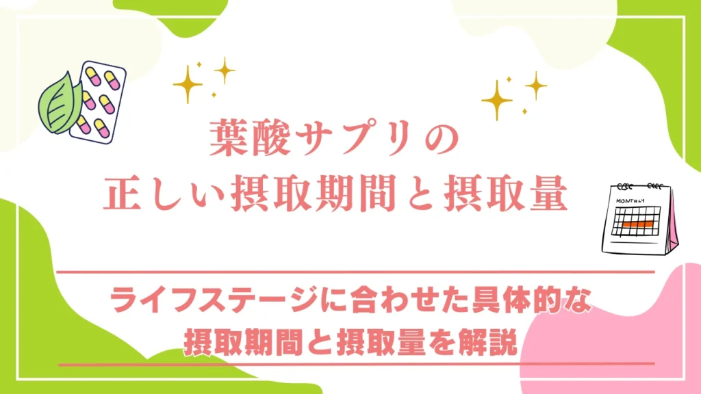 【いつからいつまで?】葉酸サプリの正しい摂取期間と摂取量