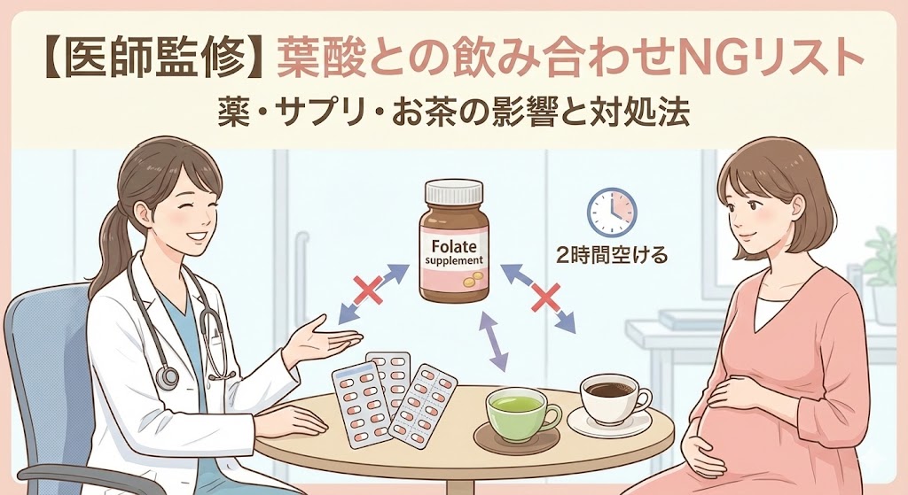 【医師監修】葉酸との飲み合わせNGリスト｜薬・サプリ・お茶の影響と対処法