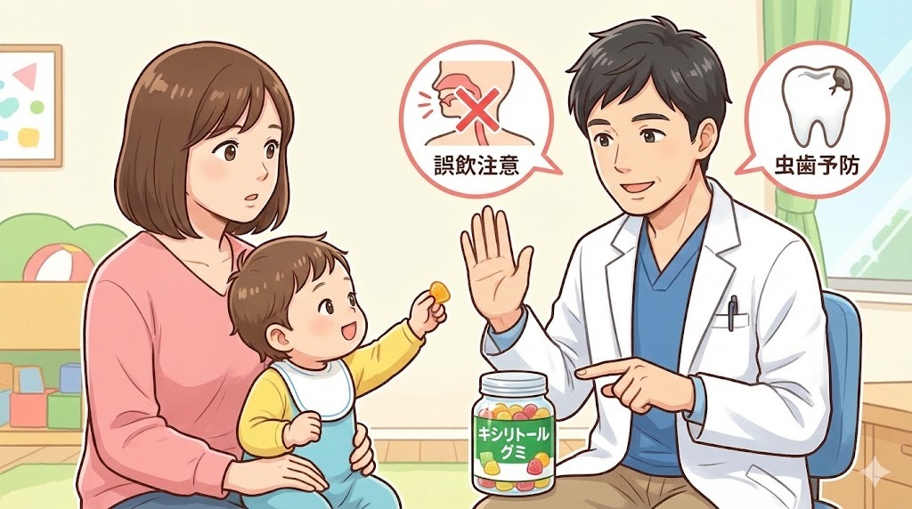 出産後、小さなお子さんにグミを与える際は「誤飲」と「虫歯」に注意が必要です。小児科医が教える安全な付き合い方とキシリトールグミの活用法。