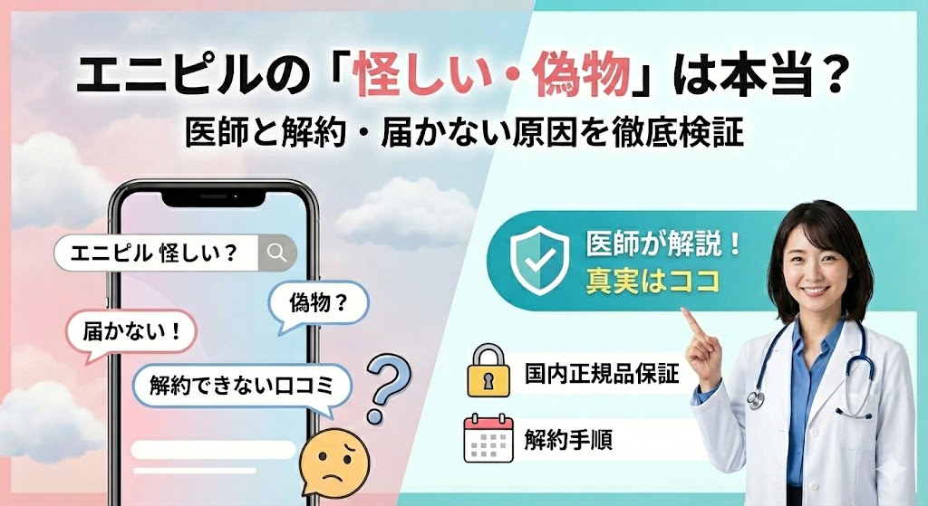 エニピルの口コミ「怪しい・偽物」は本当？医師と解約トラブルや届かない原因を徹底検証