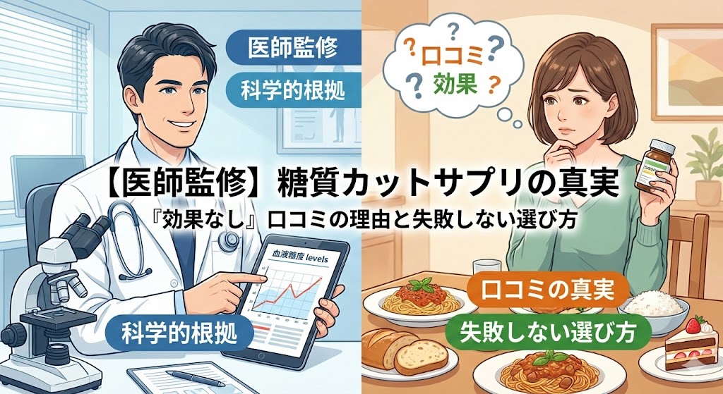 【医師監修】糖質カットサプリは効果なし？口コミの真実と「失敗しない」選び方決定版