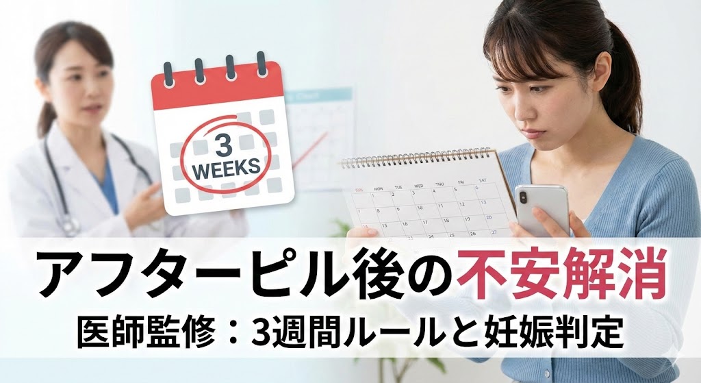 アフターピルを飲んだのに妊娠？生理がこない不安を解消する「3週間」のルールと判定方法【医師監修】