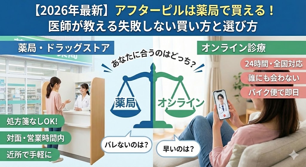 【2026年最新】アフターピルは薬局で買える！処方箋なし購入のリアルな手順とオンライン診療との賢い使い分け