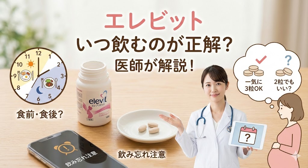 【医師監修】エレビットはいつ飲む？食前食後や飲み忘れ・2粒のリスクを解説