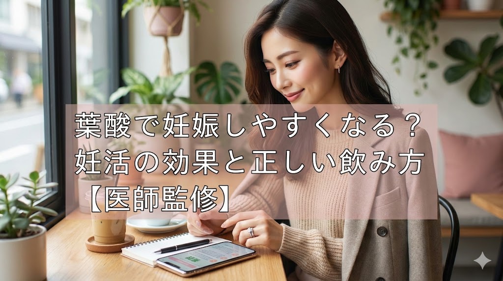 葉酸は妊娠の1ヶ月以上前からの摂取が推奨。神経管が作られる時期の理由、1日400µgの目安、食事とサプリの使い分け、選び方の基準を医師監修で解説。