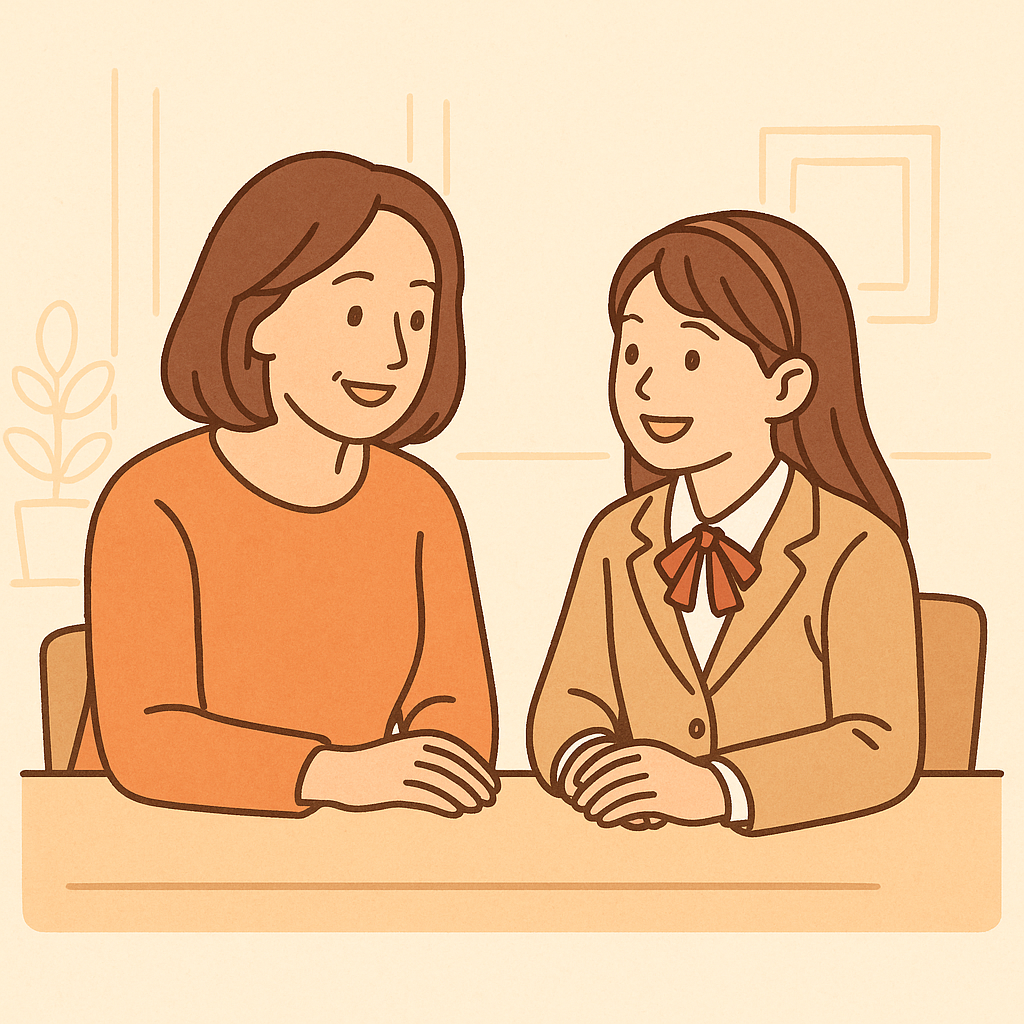 親子が穏やかに対話する姿