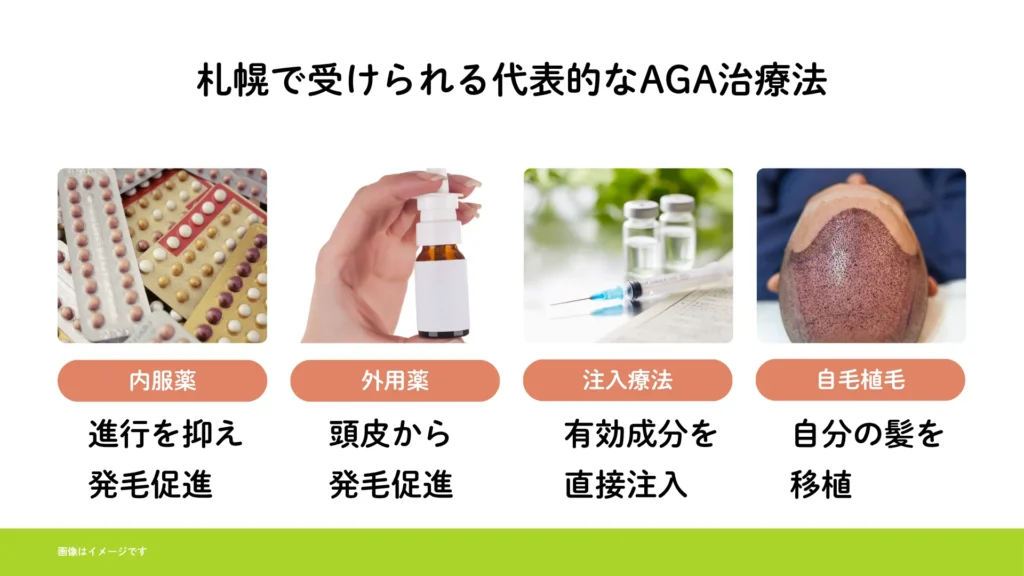 札幌で受けられる代表的なAGA治療法