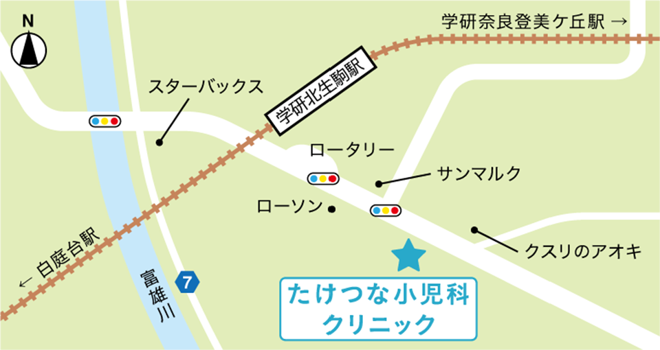 たけつな小児科クリニック地図